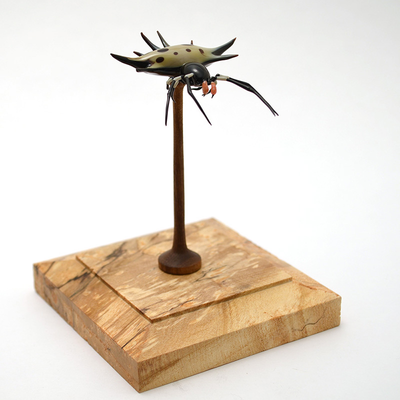Spiny Crab Spider on Pedestal, glass spiny crab spider by Wesley Fleming