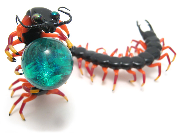Envisioning The Journey of 10,000 Steps, glass insect by Wesley Fleming