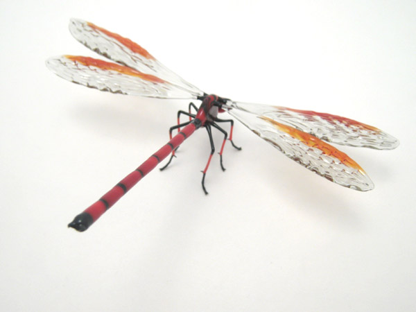 Red Dragonfly, glass bug by Wesley Fleming