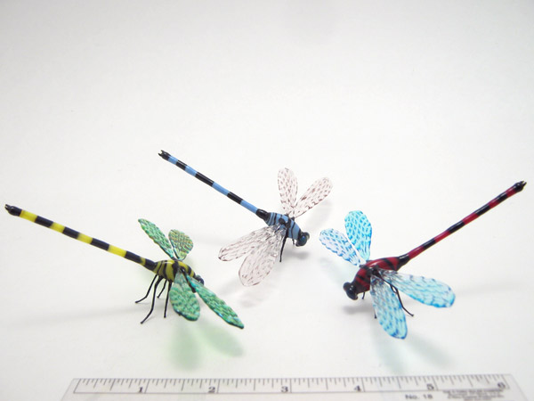 Dragonfly Trio, glass dragonfly by Wesley Fleming