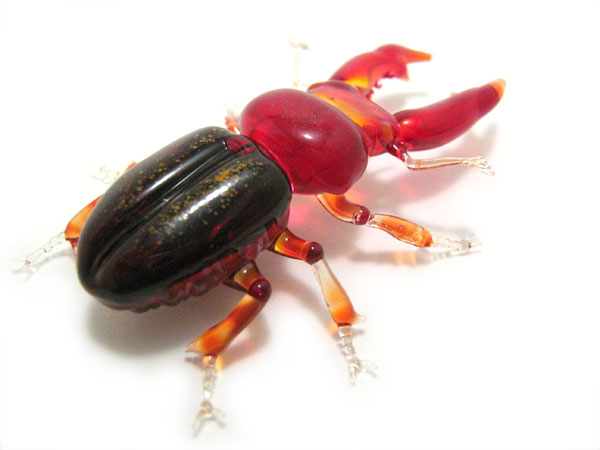 Firey Stag Beetle, glass bug by Wesley Fleming