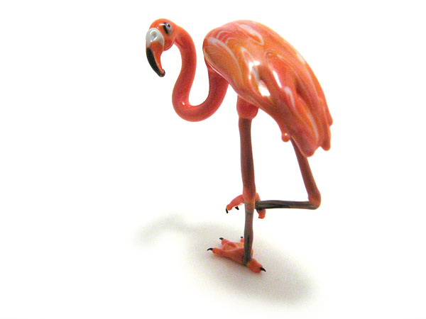 Flamingo, glass bird by Wesley Fleming