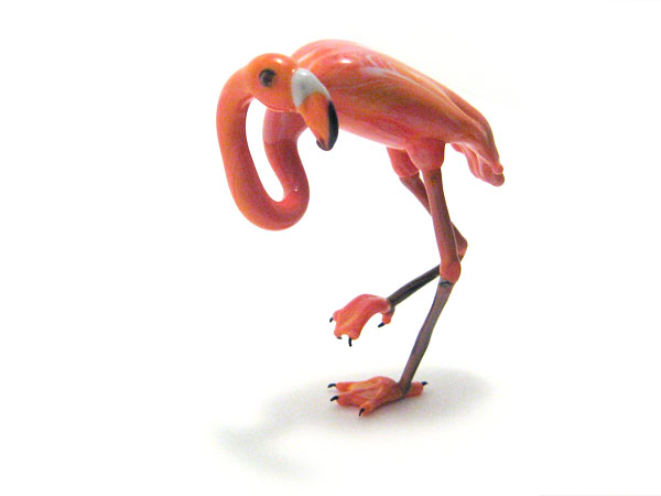 Flamingo, glass bird by Wesley Fleming