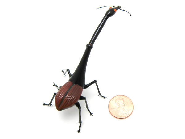 Giraffe Weevil, glass weevil by Wesley Fleming