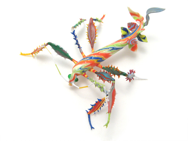 Harlequin Stick Bug, glass walking stick by Wesley Fleming
