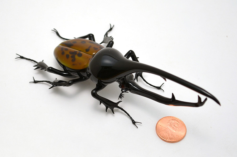 Hercules dynastes Beetle, glass hercules dynastes beetle by Wesley Fleming