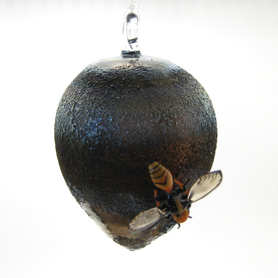 Hornet Nest with Resident, collaboration with Jeremy Sinkus, glass wasp by Wesley Fleming