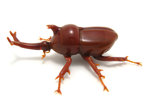Unicorn Beetle, glass bug by Wesley Fleming