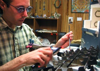 Wesley Fleming working in his Bozeman studio